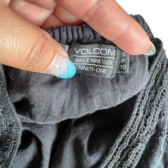 Volcom Women's Sunset Path Mini Dress Black Size Small Boho Crotchet Festival - Picture 6 of 10